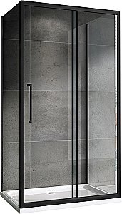 Душевой уголок ABBER Schwarzer Diamant AG30170BH-S50B-S50B 170х50 стекло прозрачное/профиль черный купить в интернет-магазине Sanbest