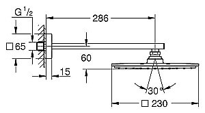 Верхний душ Grohe Rainshower Allure 26054000 купить в интернет-магазине сантехники Sanbest