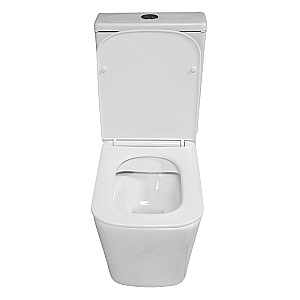 Унитаз напольный Azario Indor AZ-T004B-R белый, безободковый, с бачком, с крышкой микролифт купить в интернет-магазине Sanbest