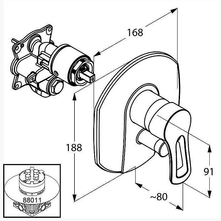 Смеситель для душа Kludi MX 336500562 купить в интернет-магазине сантехники Sanbest