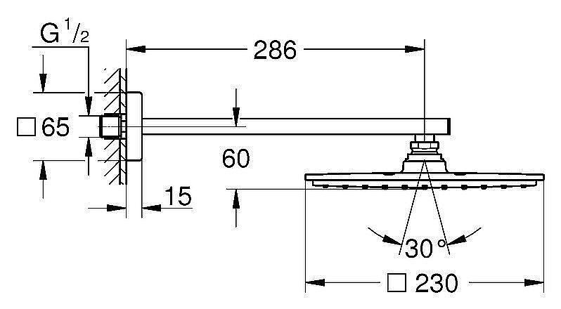 Верхний душ Grohe Rainshower Allure 26054000 купить в интернет-магазине сантехники Sanbest