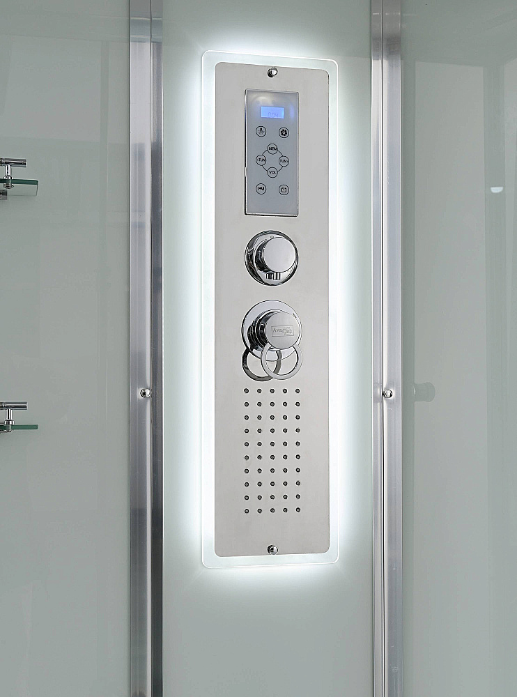 Душевая кабина AvaCan V5015LED с подсветкой, арома-лейка, прозрачная/профиль хром купить в интернет-магазине Sanbest