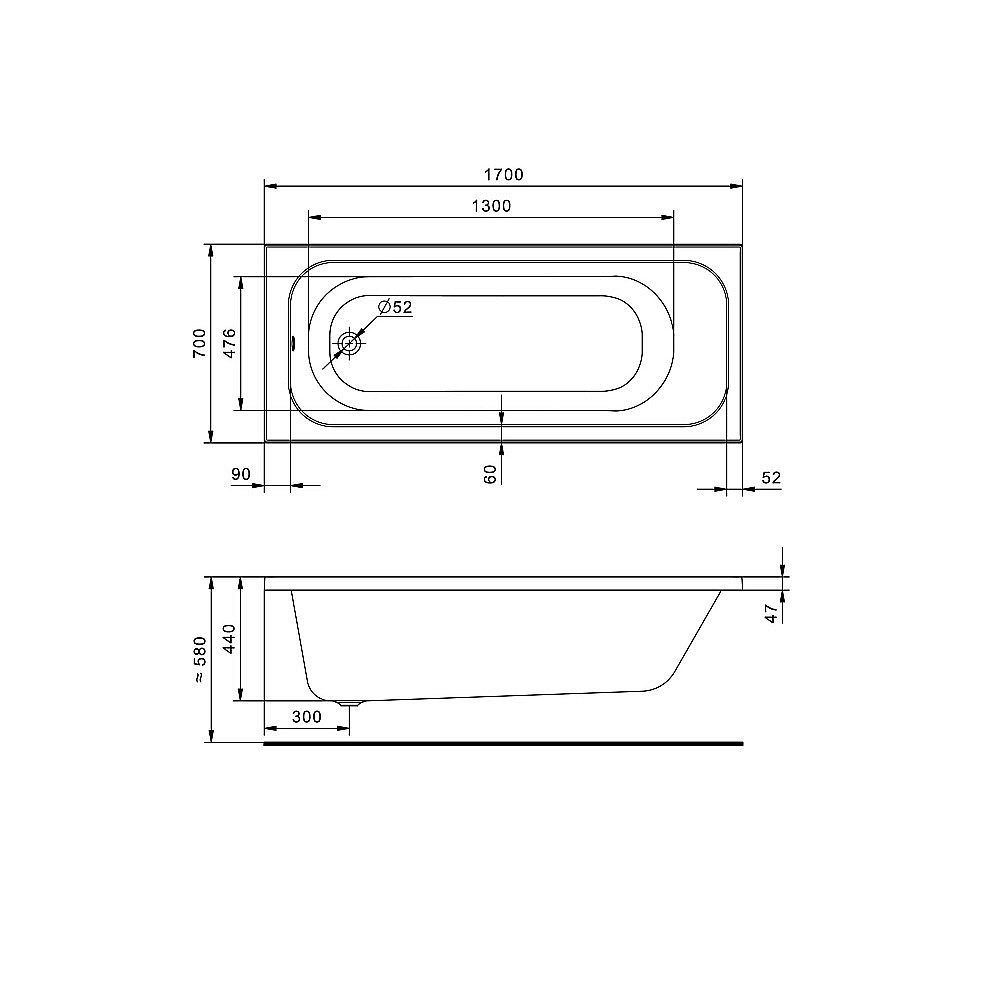 Ванна акриловая Santek Ламма 170х70 1.WH50.1.747 белая купить в интернет-магазине Sanbest