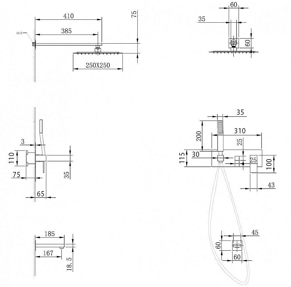 Душевая система ABBER Daheim AF8217 хром купить в интернет-магазине сантехники Sanbest