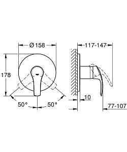 Смеситель для душа Grohe Eurosmart 2015 24042002 купить в интернет-магазине сантехники Sanbest