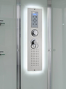Душевая кабина AvaCan V5015LED с подсветкой, арома-лейка, прозрачная/профиль хром купить в интернет-магазине Sanbest