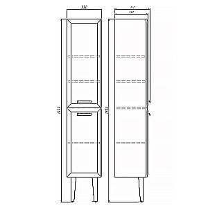 Шкаф-колонна Comforty Империя-35 00-00014791 белый глянец для ванной в интернет-магазине сантехники Sanbest