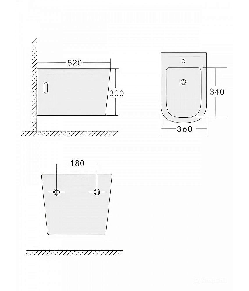 Биде подвесное Agger AT04310 белое купить в интернет-магазине Sanbest