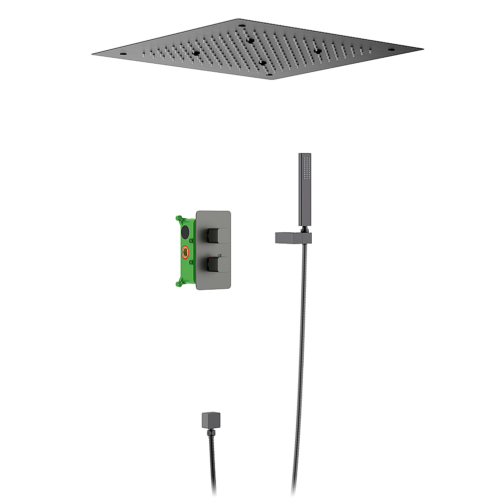 Душевая система встроенная с термостатом Timo Petruma SX-5029/18SM черное золото матовое купить в интернет-магазине сантехники Sanbest
