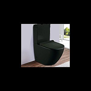 Унитаз напольный CeramaLux 2166-1MB черный матовый, безободковый, с бачком, с крышкой микролифт купить в интернет-магазине Sanbest
