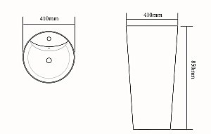 Раковина напольная SantiLine 41 SL-4007 белый мрамор купить в интернет-магазине Sanbest