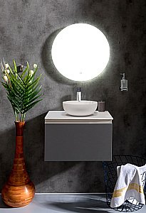 Тумба с раковиной и столешницей Armadi Art Vallessi 60 антрацит матовый для ванной в интернет-магазине Sanbest