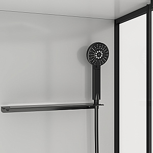 Душевая кабина Black&White Galaxy 90х90 8051GM с гидромассажем, стекло прозрачное/профиль оружейная сталь купить в интернет-магазине Sanbest