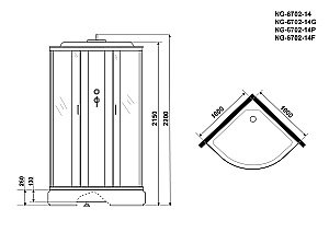 Душевая кабина Niagara Classic NG-6702-14P 100x100 купить в интернет-магазине Sanbest
