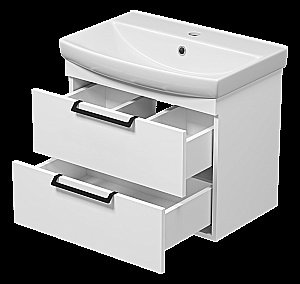 Тумба с раковиной Misty Клермонт - 60 Э-Кле01060-011П2Я белая для ванной в интернет-магазине Sanbest