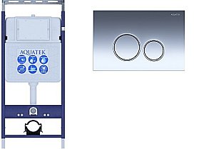 Инсталляция для унитаза Aquatek Easy Fix INS-0000010 с кнопкой KDI-0000018 Хром купить в интернет-магазине сантехники Sanbest