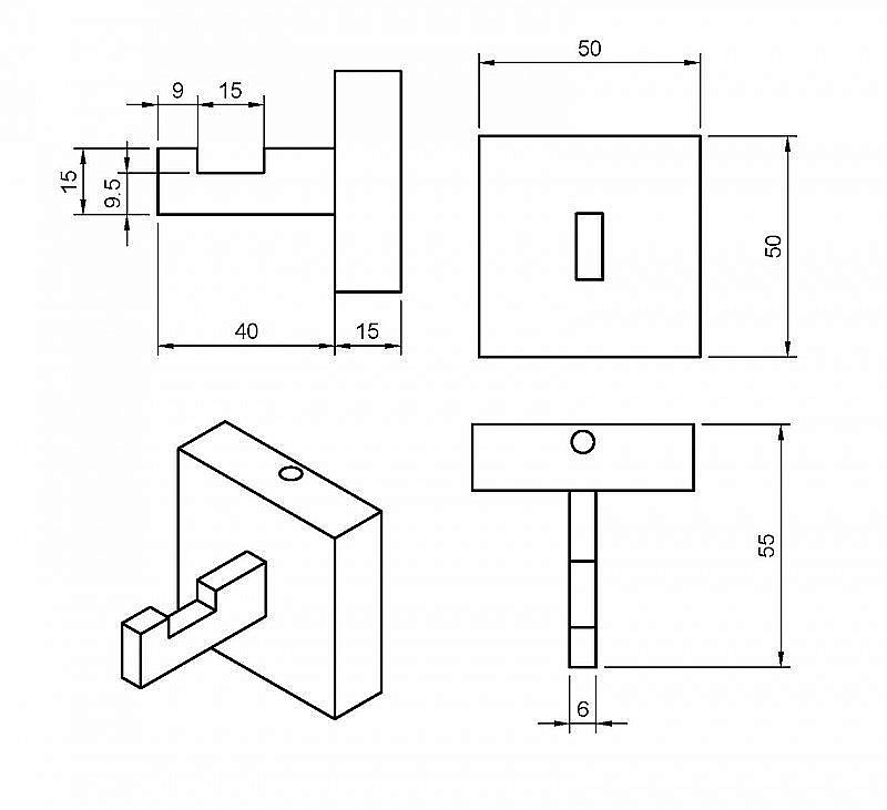 Крючок Cezares PRIZMA-HK1 черный купить в интернет-магазине сантехники Sanbest