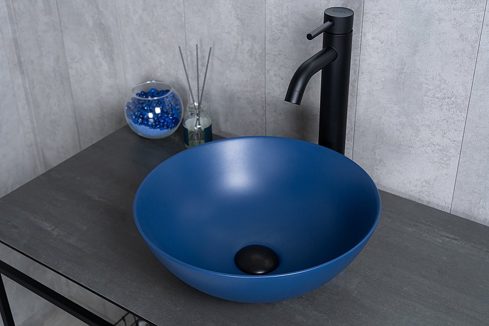 Раковина накладная Gid 9081bum синяя матовая купить в интернет-магазине Sanbest