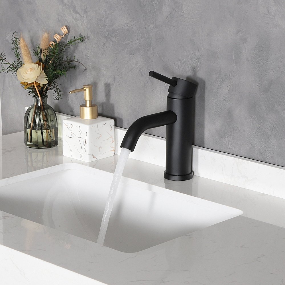 Смеситель для раковины Gid Inga SS096-BM-K черный матовый купить в интернет-магазине сантехники Sanbest