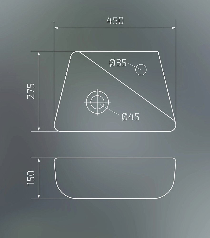 Раковина подвесная Gid 45 N9275 61107L/61107R белая купить в интернет-магазине Sanbest