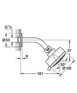 Верхний душ Grohe New Tempesta Cosmopolitan 27869 000 купить в интернет-магазине сантехники Sanbest