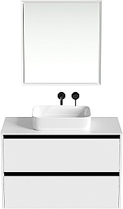 Тумба с раковиной Allen Brau Activity 120 1.34007.WM белая матовая/черный брашированный для ванной в интернет-магазине Sanbest