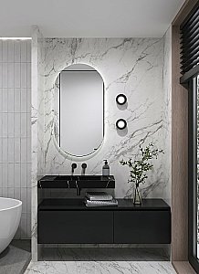 Раковина-моноблок Armadi Art Flat Nero Marquina 859-080-NM черный мрамор купить в интернет-магазине Sanbest