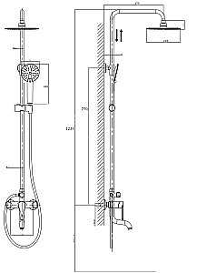 Душевая система Rush Denis DN0335-40 купить в интернет-магазине сантехники Sanbest