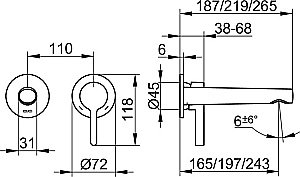 Смеситель для раковины KEUCO EDITION 400 51516010202 для встройки DN 15 265 хром купить в интернет-магазине сантехники Sanbest