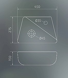 Раковина подвесная Gid 45 N9275 61107L/61107R белая купить в интернет-магазине Sanbest