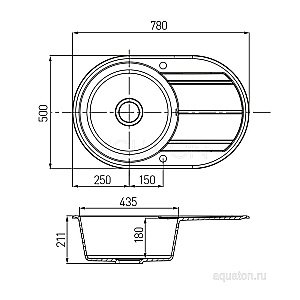 Мойка для кухни Акватон Амира 1A712932AI290 бежевый купить в интернет-магазине сантехники Sanbest