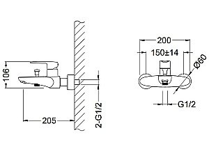 Смеситель для ванны SCHEIN LEAF 48205/8032020 купить в интернет-магазине сантехники Sanbest