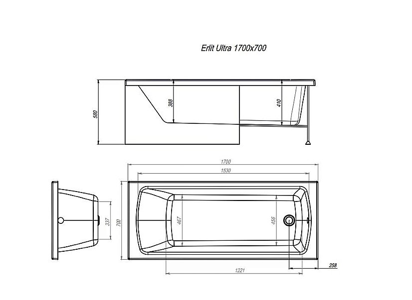 Акриловая ванна Alex Baitler Ультра 170х70 белая купить в интернет-магазине Sanbest
