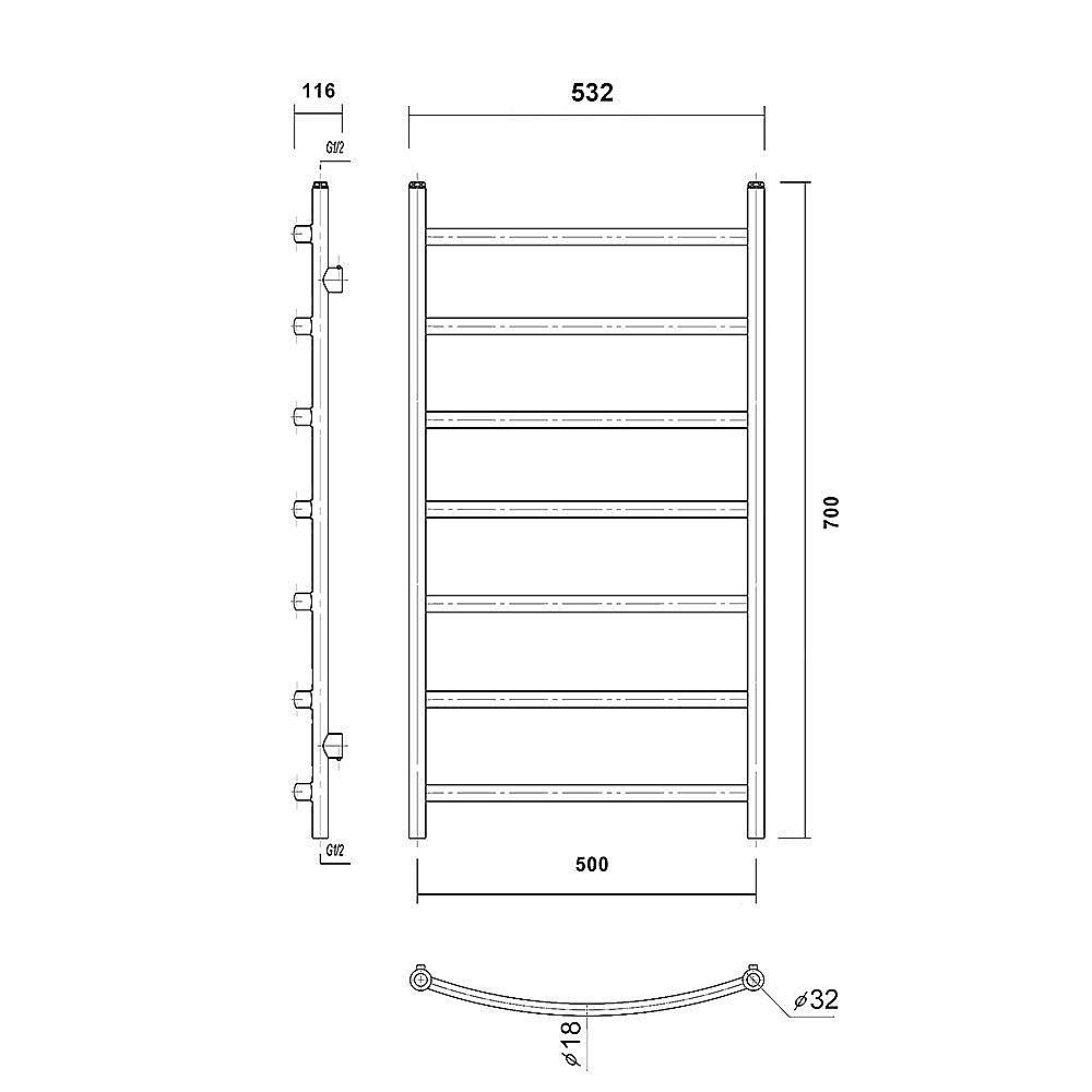Полотенцесушитель Domoterm Калипсо П7 50x70 белый купить в интернет-магазине сантехники Sanbest