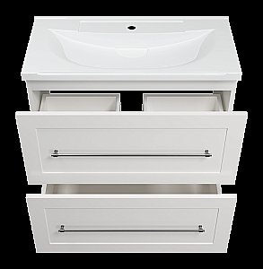 Тумба с раковиной Misty Марта - 80 П-Мрт07080-011Пр белая для ванной в интернет-магазине Sanbest