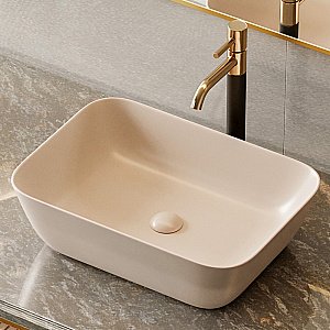 Раковина накладная ABBER Rechteck AC2200MBE светло-бежевая матовая купить в интернет-магазине Sanbest