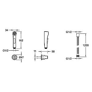 Гигиенический душ Jacob Delafon ELATE E97258-CP купить в интернет-магазине сантехники Sanbest