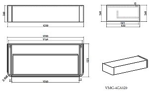 Тумба с раковиной Vincea Caprise 120 VMC-4CA120MLG/VCB-4CA120MWLG светло-серый матовый для ванной в интернет-магазине Sanbest