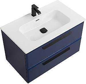 Тумба с раковиной Cezares ECO-CER-N 80 ECO-CER-N-800-2C-SO-SPF-P сапфир для ванной в интернет-магазине Sanbest