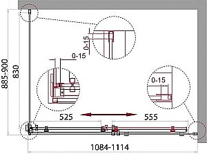 Душевой уголок BelBagno &quot;ACQUA&quot; AH-1, 110 см x 90 см, пристенный, прозрачный купить в интернет-магазине Sanbest
