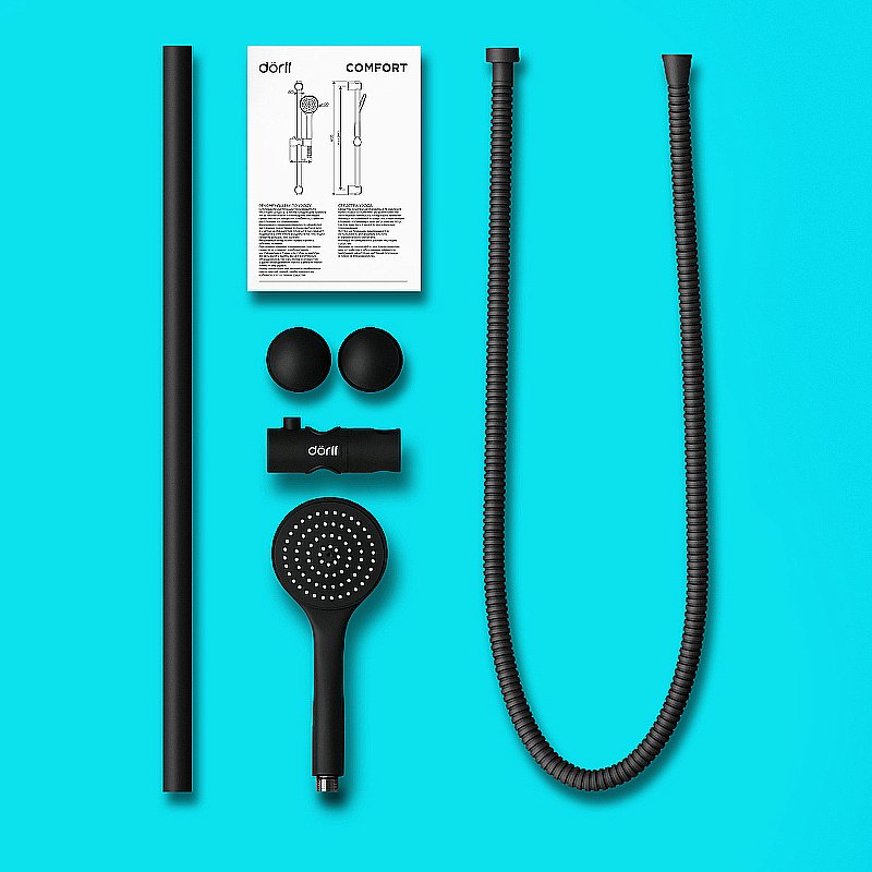 Душевой гарнитур Dorff Comfort D0108000BL черный матовый купить в интернет-магазине сантехники Sanbest