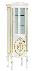 Витрина Migliore Amelia ML.AML-VT052DX.LBB.FO.DO белая глянцевая/декор золото для ванной в интернет-магазине сантехники Sanbest