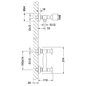 Смеситель для душа Lemark Flora LM0103C купить в интернет-магазине сантехники Sanbest
