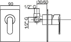 Смеситель для душа Cezares GARDA-DIM купить в интернет-магазине сантехники Sanbest