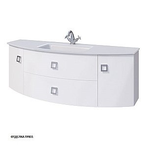 Тумба с раковиной Caprigo Legato 140 2 ящика/раковина стекло бланж для ванной в интернет-магазине Sanbest