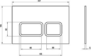 Кнопка для инсталляции Ravak TWIN Flat X01739 купить в интернет-магазине сантехники Sanbest