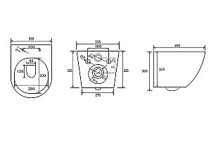 Унитаз подвесной Abber Bequem AC1100T-AC0105-AC0121MCH белый, безободковый, с инсталляцией, с крышкой микролифт, слив-торнадо, с кнопкой матовый хром купить в интернет-магазине Sanbest