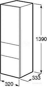 Шкаф - колонна Roca Ronda белый глянец/антрацит для ванной в интернет-магазине сантехники Sanbest