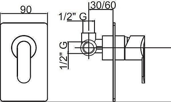 Смеситель для душа Cezares GARDA-DIM купить в интернет-магазине сантехники Sanbest