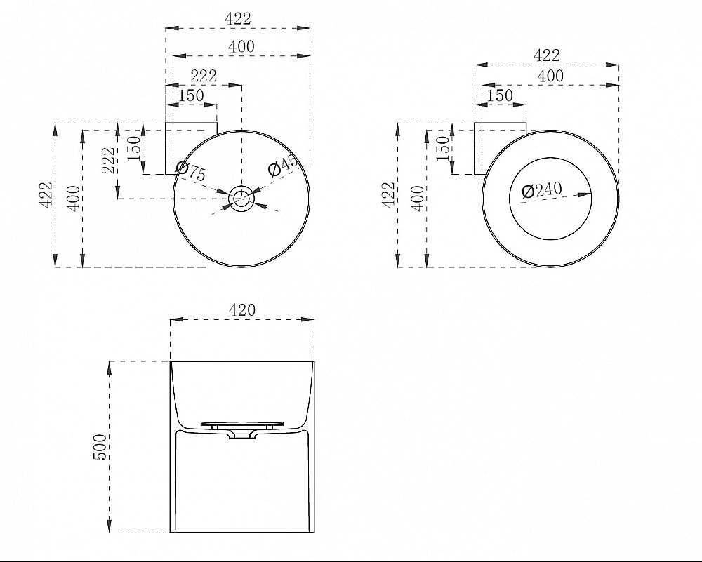 Раковина подвесная Abber Kristall AT2705Opal коричневая прозрачная купить в интернет-магазине Sanbest